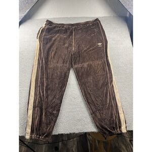 Vintage Pelle Pelle Marc Buchanan Velour Track Pants Brown Stripe Men's 3XL